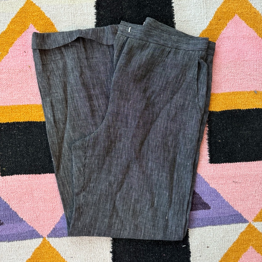 MaxMara Grey Linen High Waisted Pants